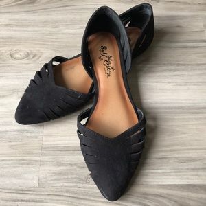 Black Suede Flats